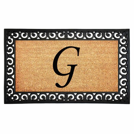 Monogram Door Mat, Black, Natural, 24 in W x 36 in L